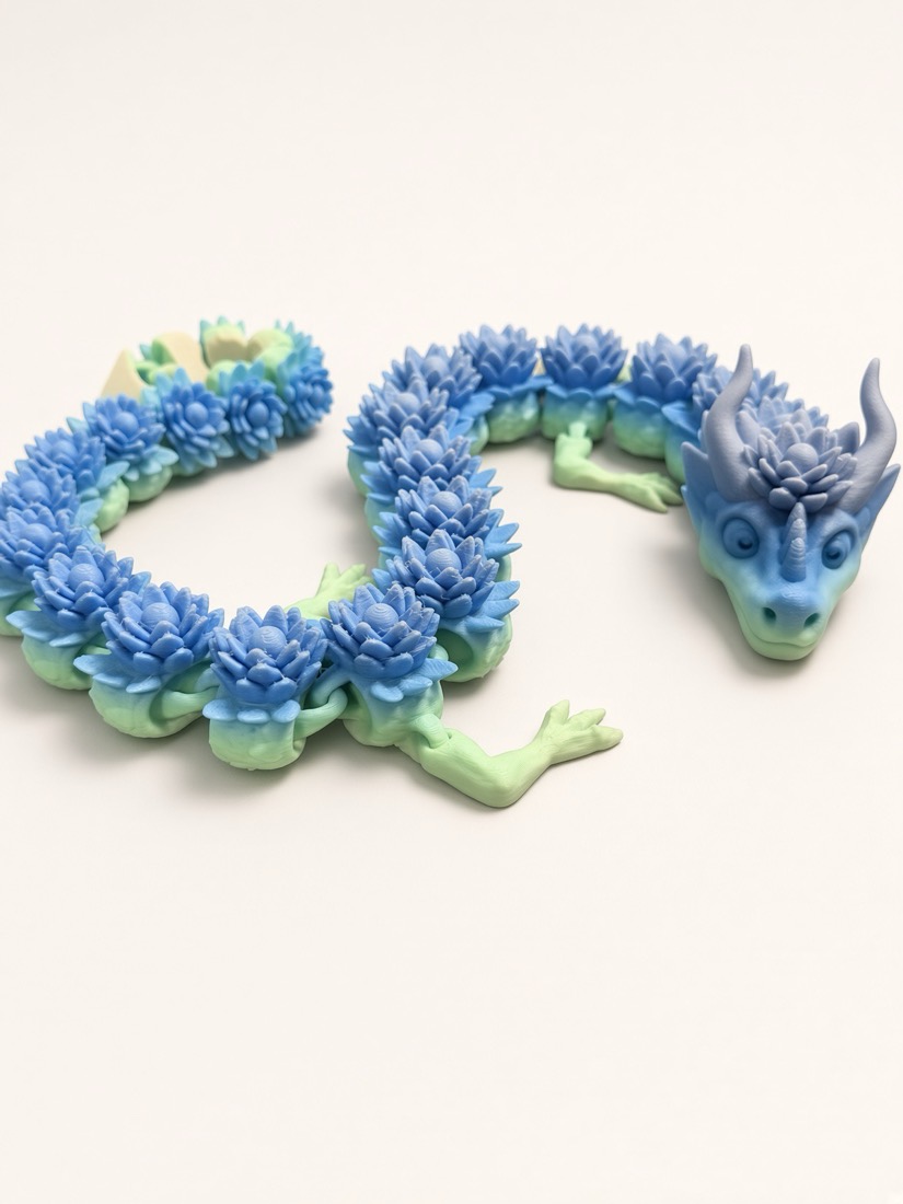 Lotus Dragon, Articulated flexi, print-in-place