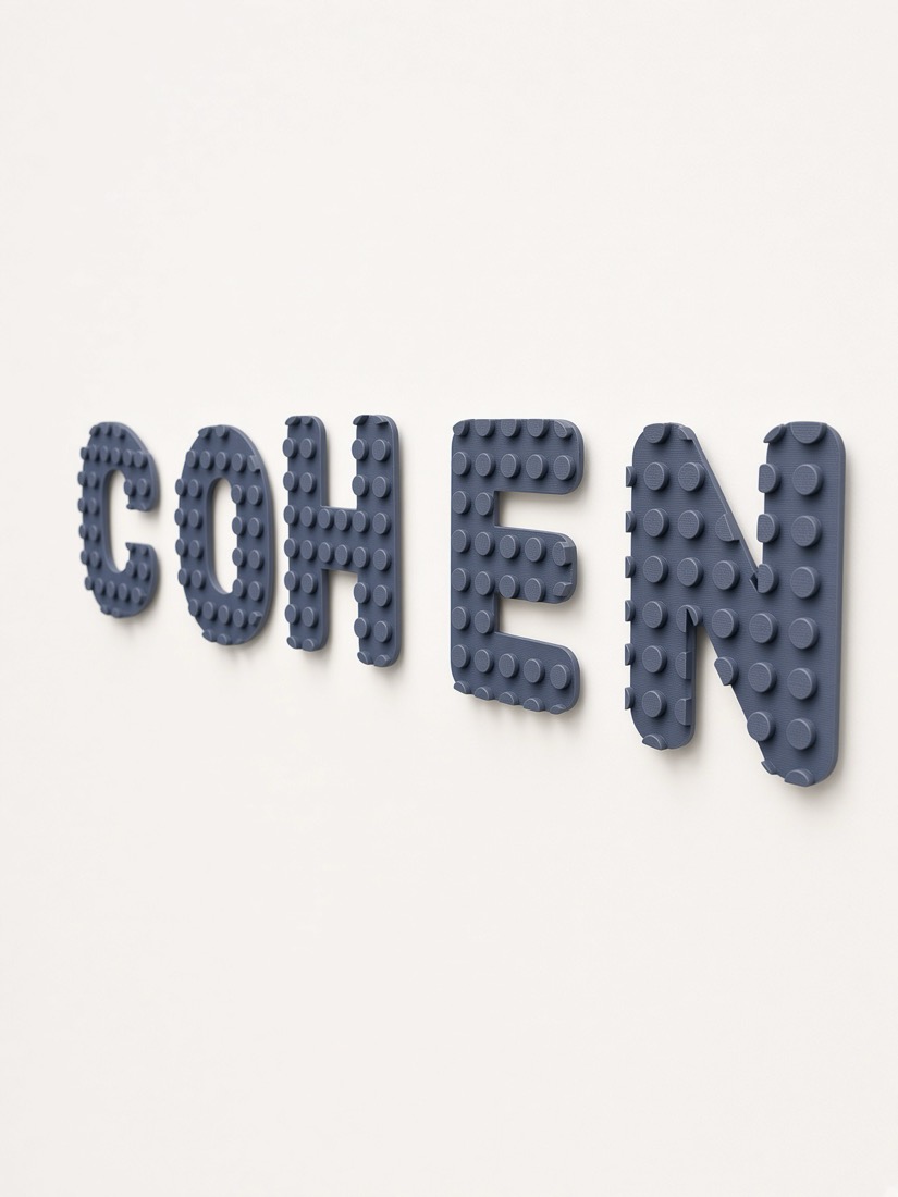 Brick Letters, Personalized wall name, stud texture