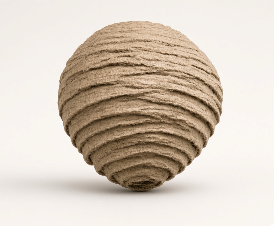 Faux Wasp Nest, Decorative wasp nest, paper-fiber texture