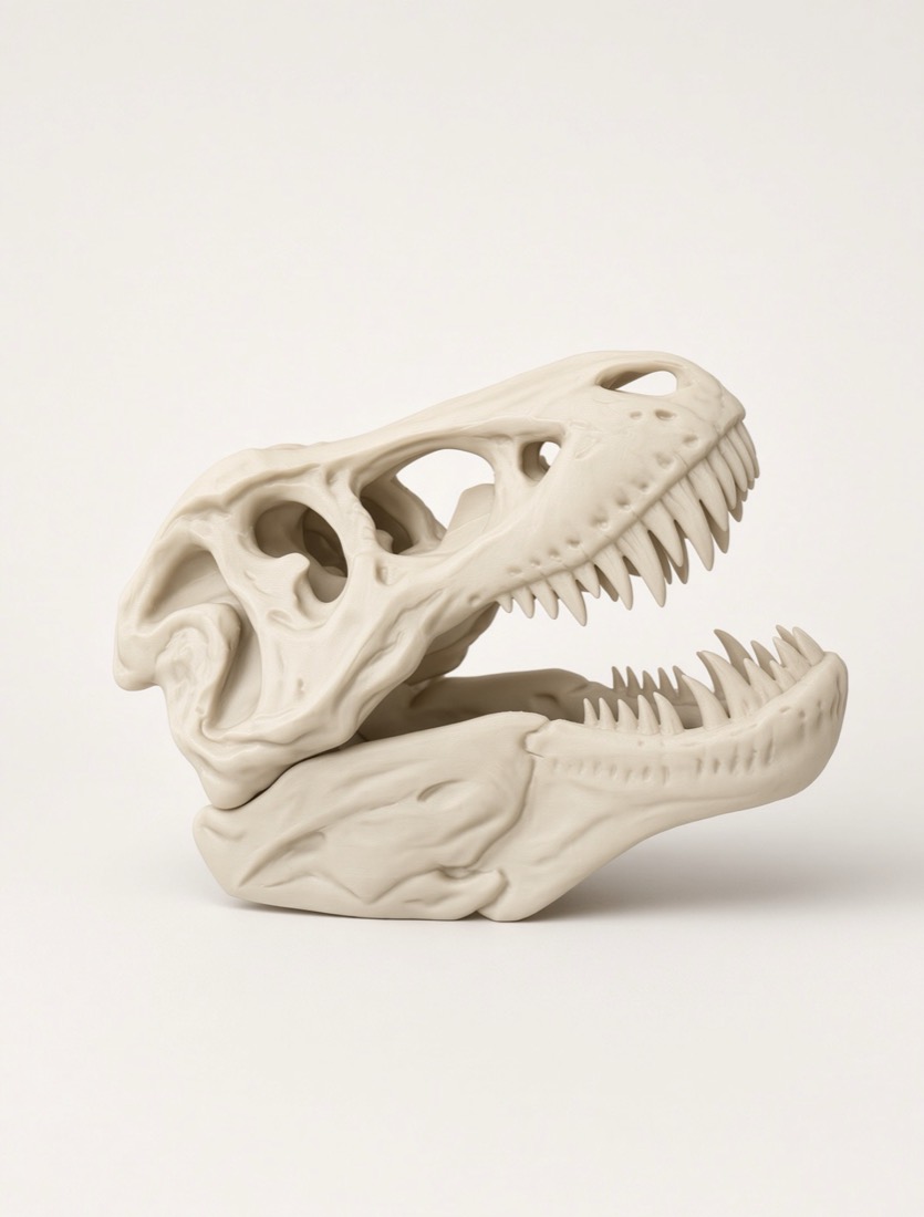 Rex Skull, Desk-scale fossil replica, hinged jaw